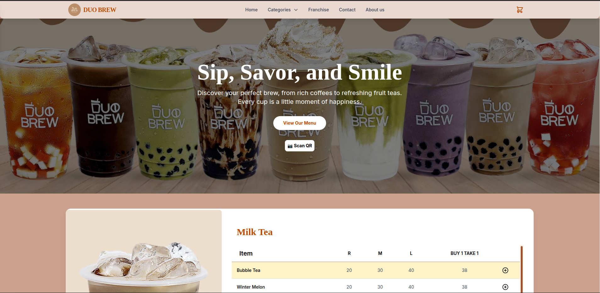 DUO BREW Landing Page