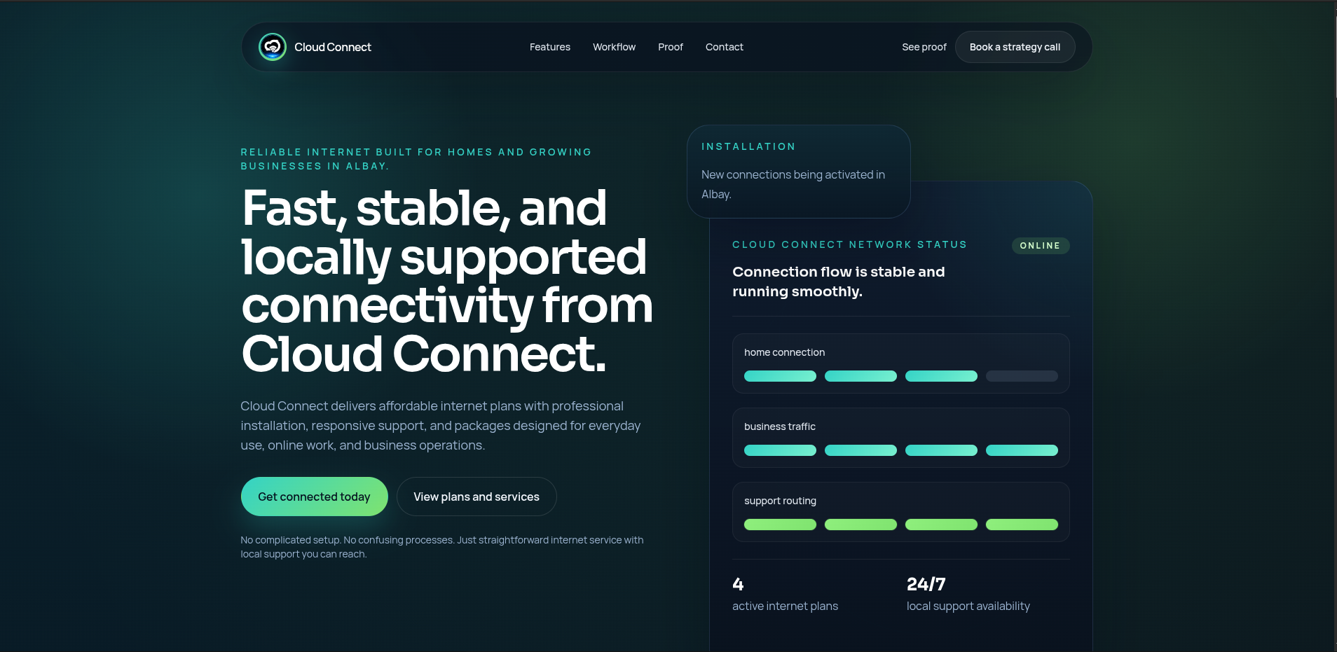Cloud Connect Internet Services Website